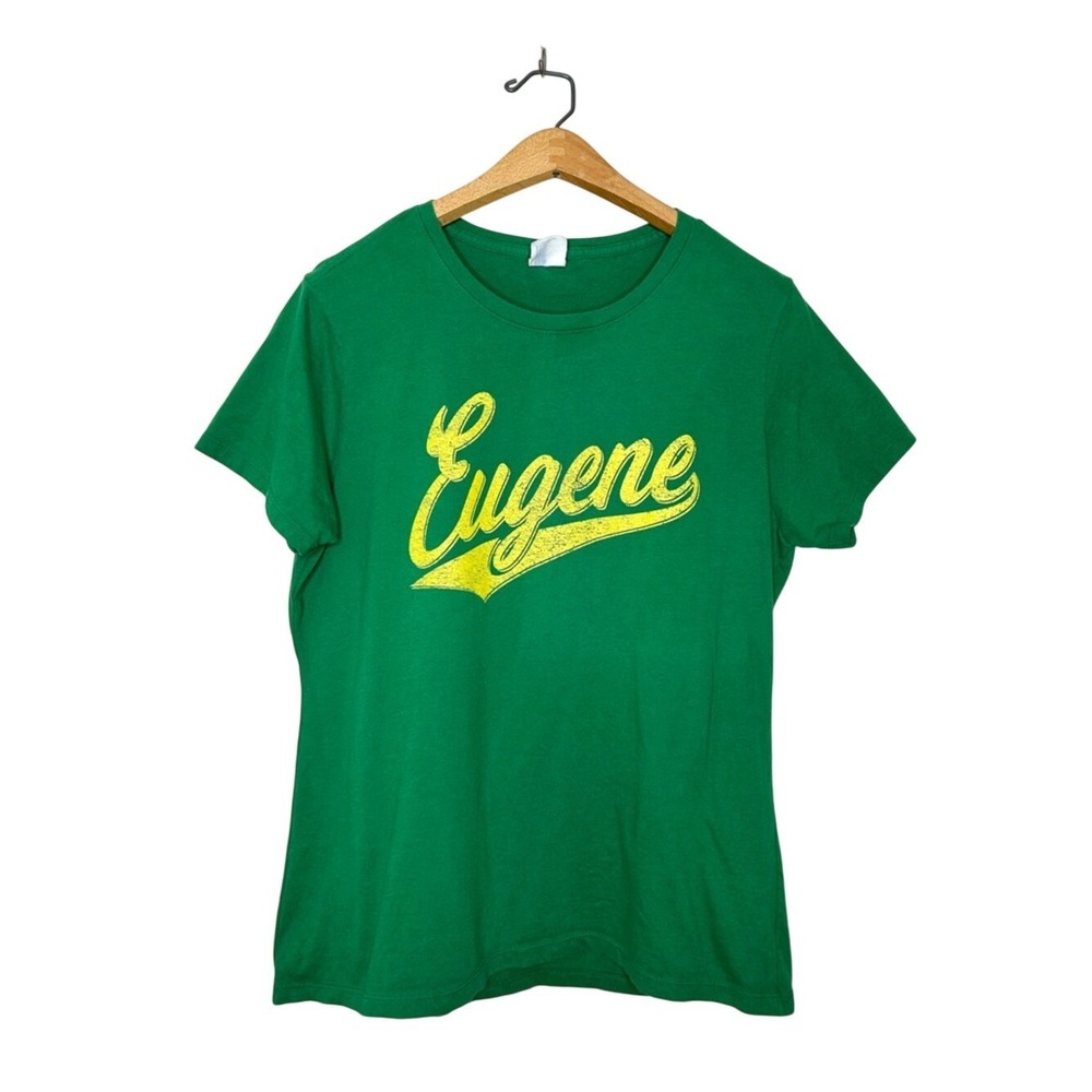 University of Oregon Duck Eugene Printed Casual Short Sleeve T Shirt Green Large